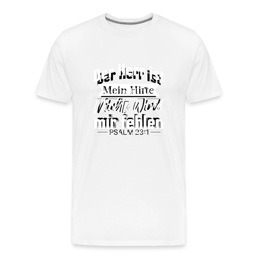 T-Shirt "Der Herr ist mein Hirte" - Psalm 23 [Die Bibel] - schwarzes Herrenshirt - white