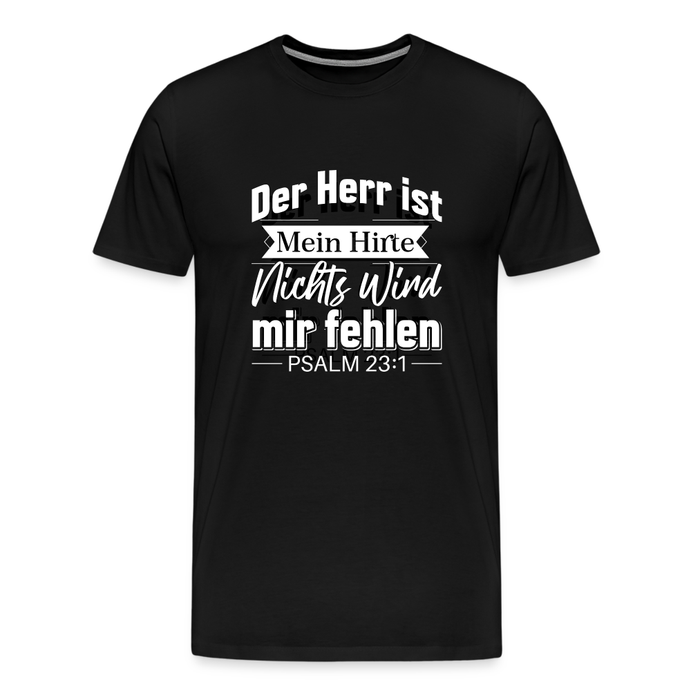 T-Shirt "Der Herr ist mein Hirte" - Psalm 23 [Die Bibel] - schwarzes Herrenshirt - black