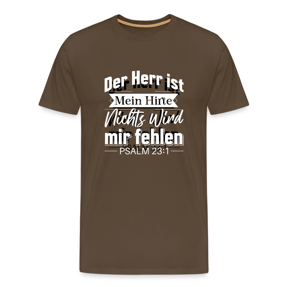 T-Shirt "Der Herr ist mein Hirte" - Psalm 23 [Die Bibel] - schwarzes Herrenshirt - noble brown