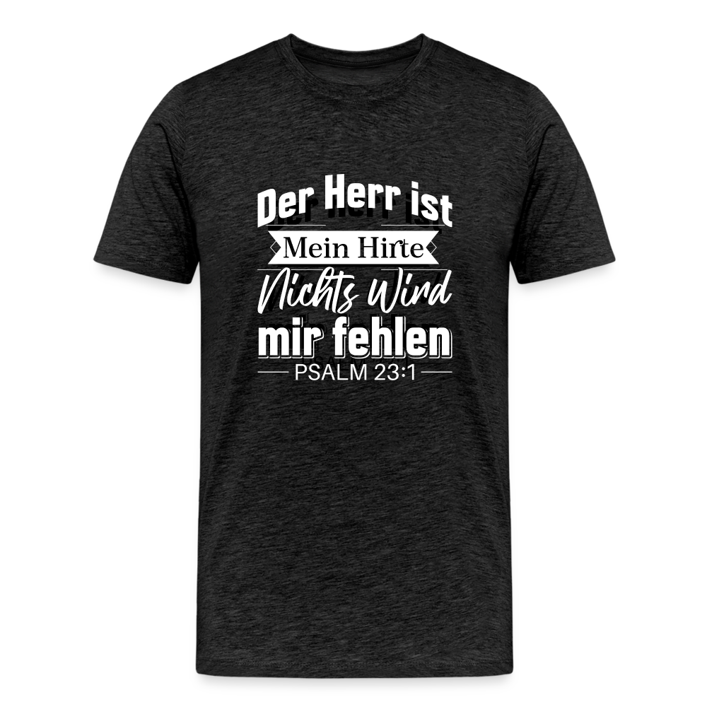 T-Shirt "Der Herr ist mein Hirte" - Psalm 23 [Die Bibel] - schwarzes Herrenshirt - charcoal grey